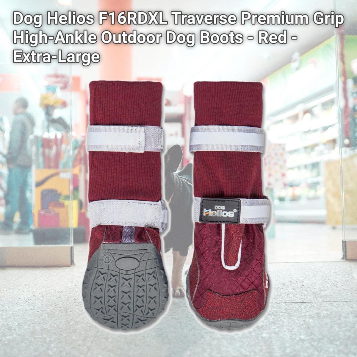 Picture of Dog Helios F16RDXL Traverse Premium Grip High-Ankle Outdoor Dog Boots - Red - Extra-Large