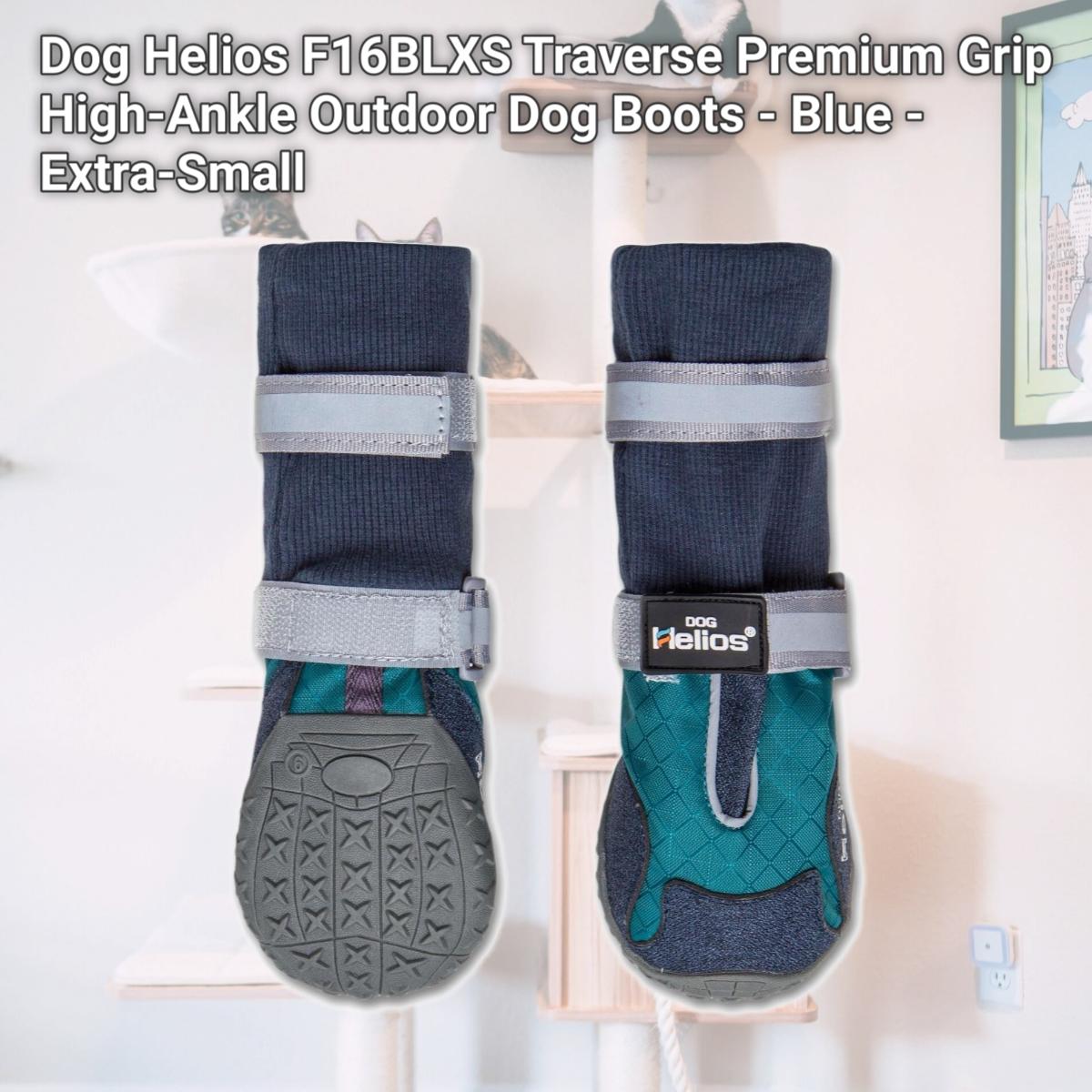 Picture of Dog Helios F16BLXS Traverse Premium Grip High-Ankle Outdoor Dog Boots - Blue - Extra-Small