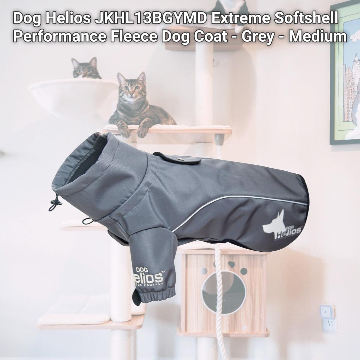 Picture of Dog Helios JKHL13BGYMD Extreme Softshell Performance Fleece Dog Coat - Grey - Medium