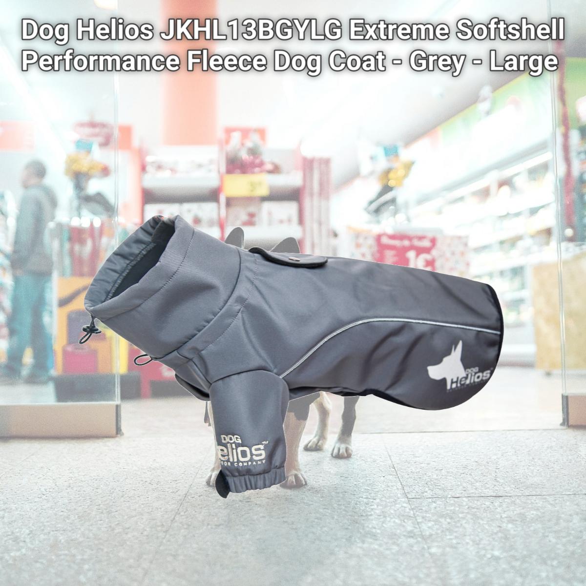 Picture of Dog Helios JKHL13BGYLG Extreme Softshell Performance Fleece Dog Coat - Grey - Large