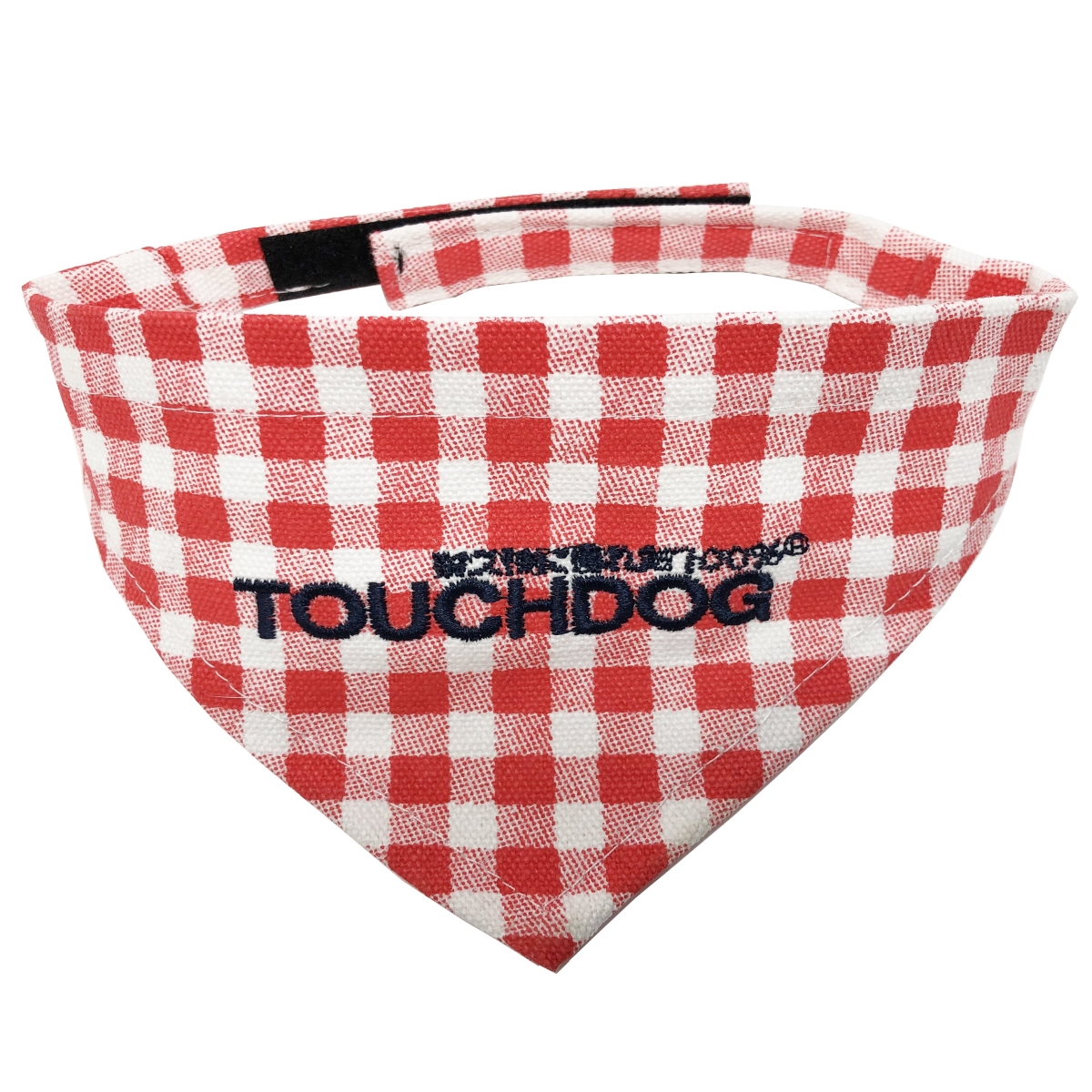 Bad-To-The-Bone Plaid Patterned Fashionable Cloth Hook & Eye Bandana - Red - Medium