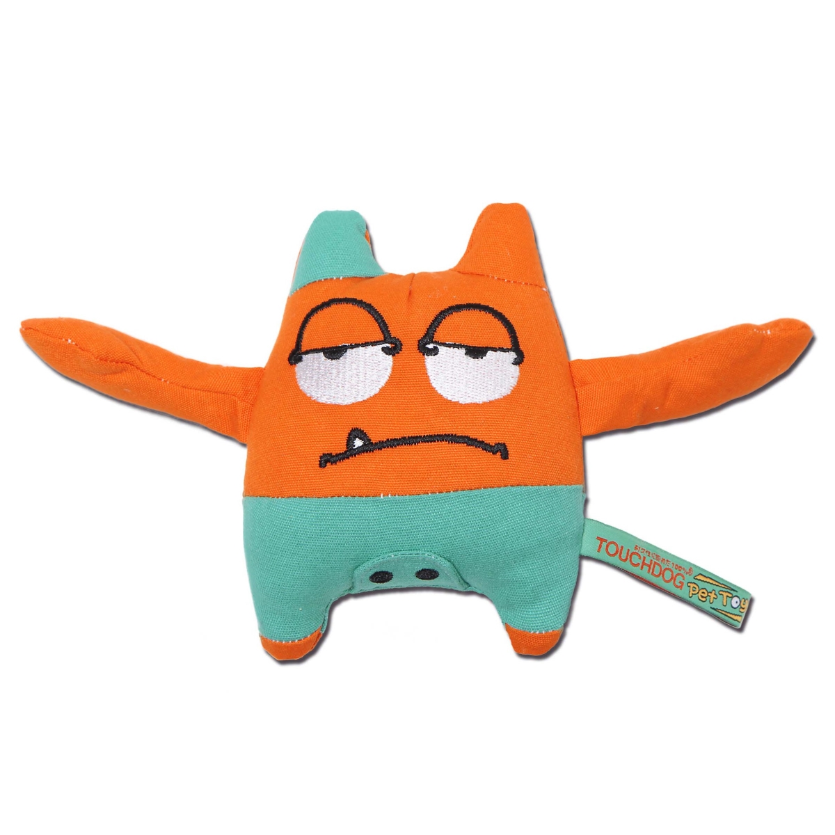 Picture of Touchdog DT39OR Cartoon Sleepy Monster Plush Dog Toy - Orange - One Size