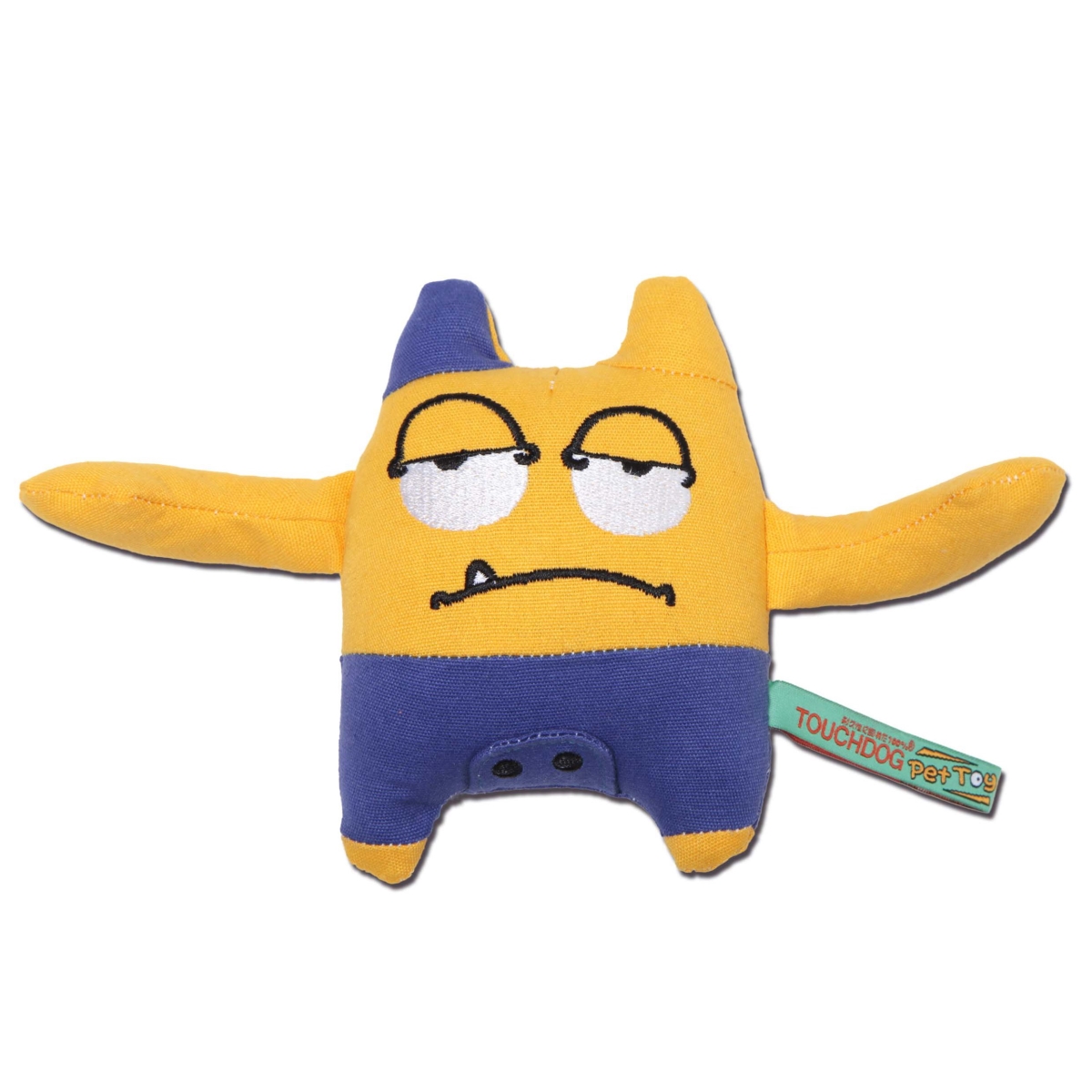 Picture of Touchdog DT39YL Cartoon Sleepy Monster Plush Dog Toy - Yellow - One Size