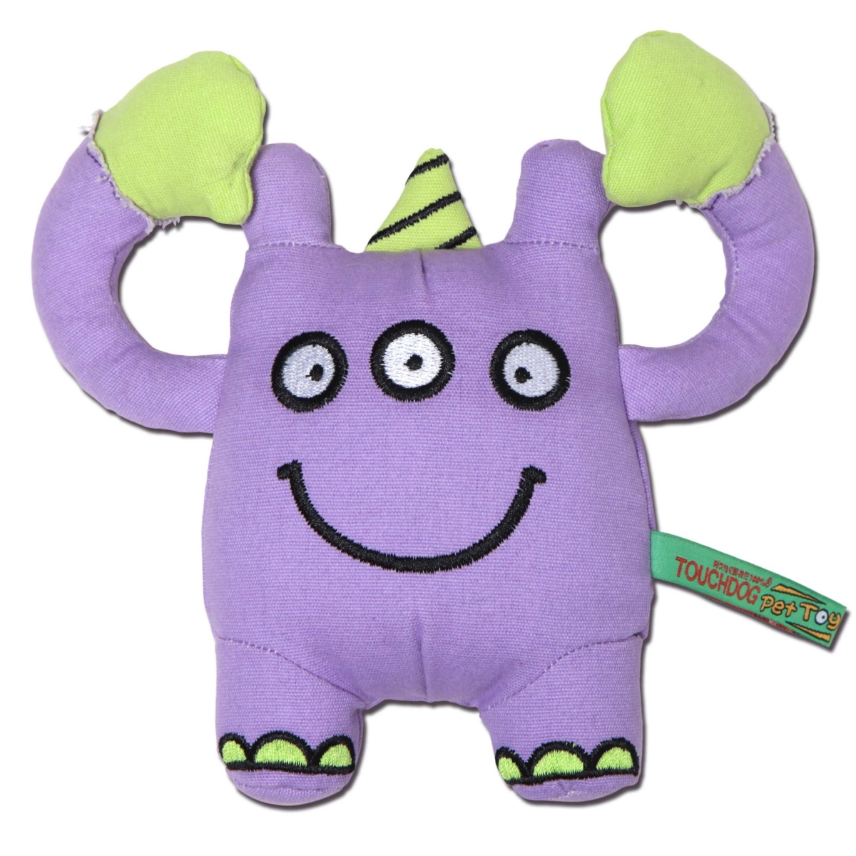 Picture of Touchdog DT40PL Cartoon Three-Eyed Monster Plush Dog Toy - Purple - One Size