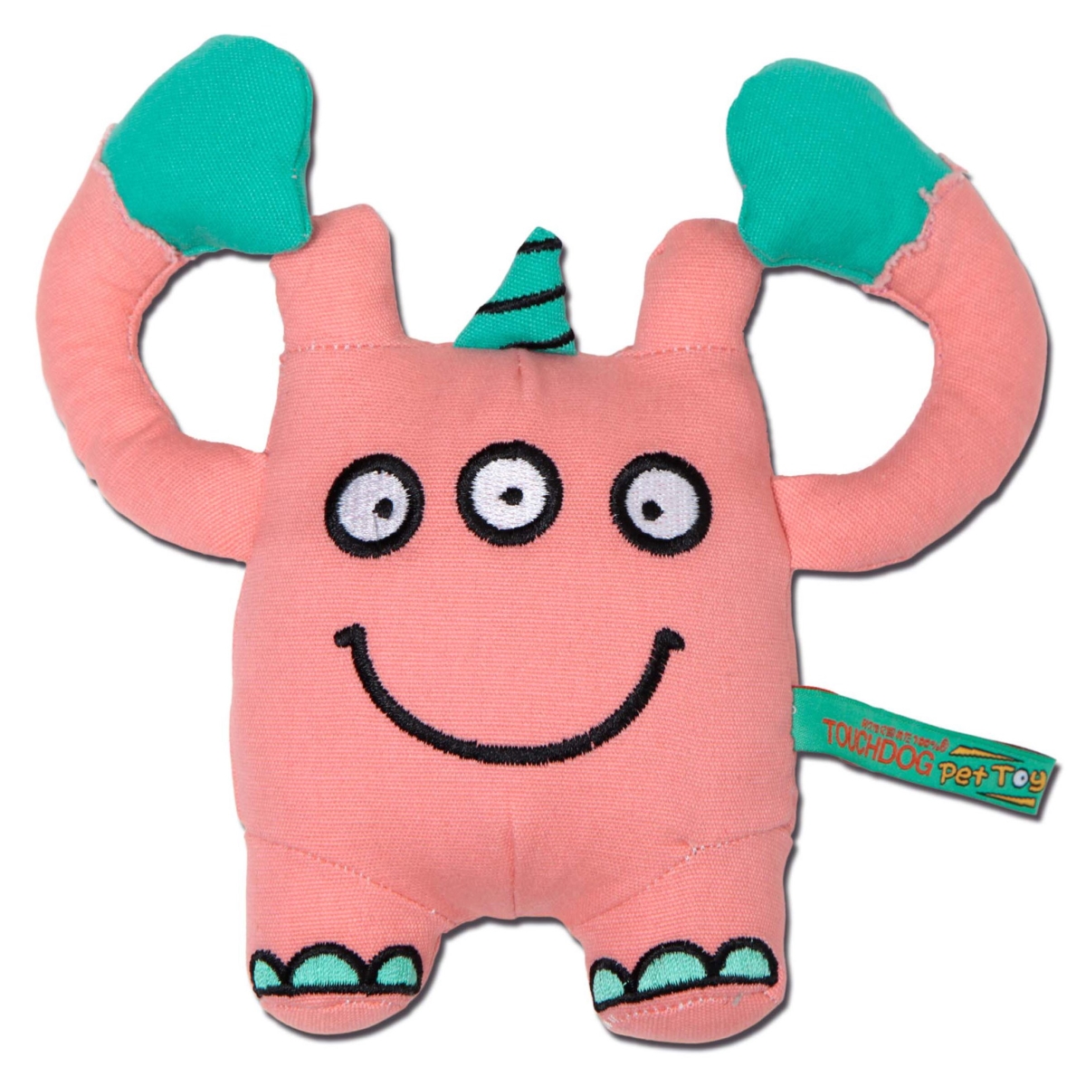 Picture of Touchdog DT40PK Cartoon Three-Eyed Monster Plush Dog Toy - Pink - One Size