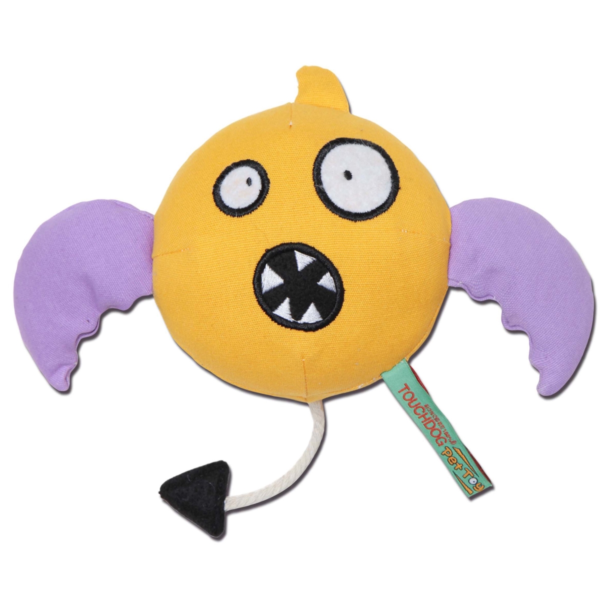 Picture of Touchdog DT43YL Cartoon Flying Critter Monster Plush Dog Toy - Yellow - One Size