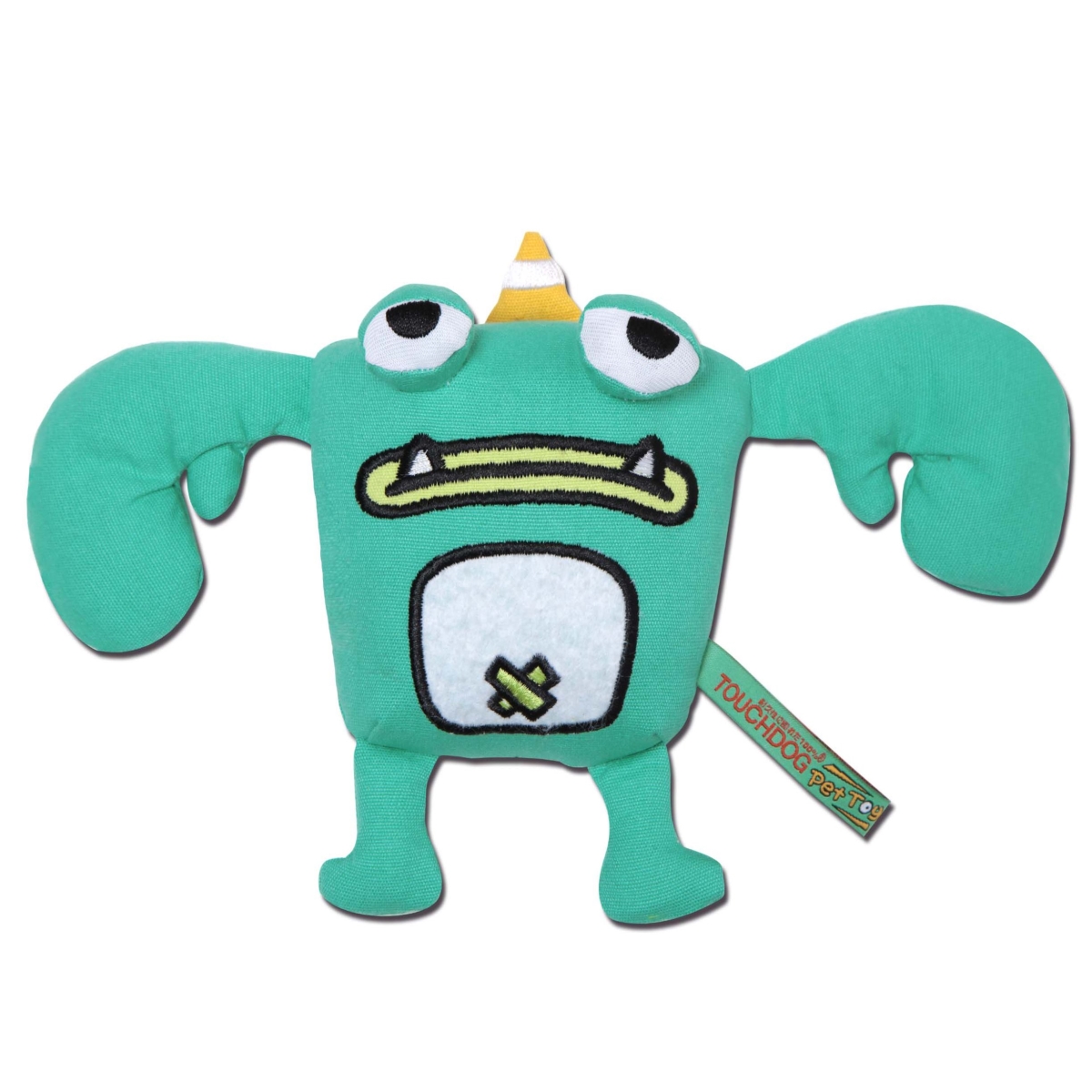 Picture of Touchdog DT45GN Cartoon Crabby Tooth Monster Plush Dog Toy - Green - One Size