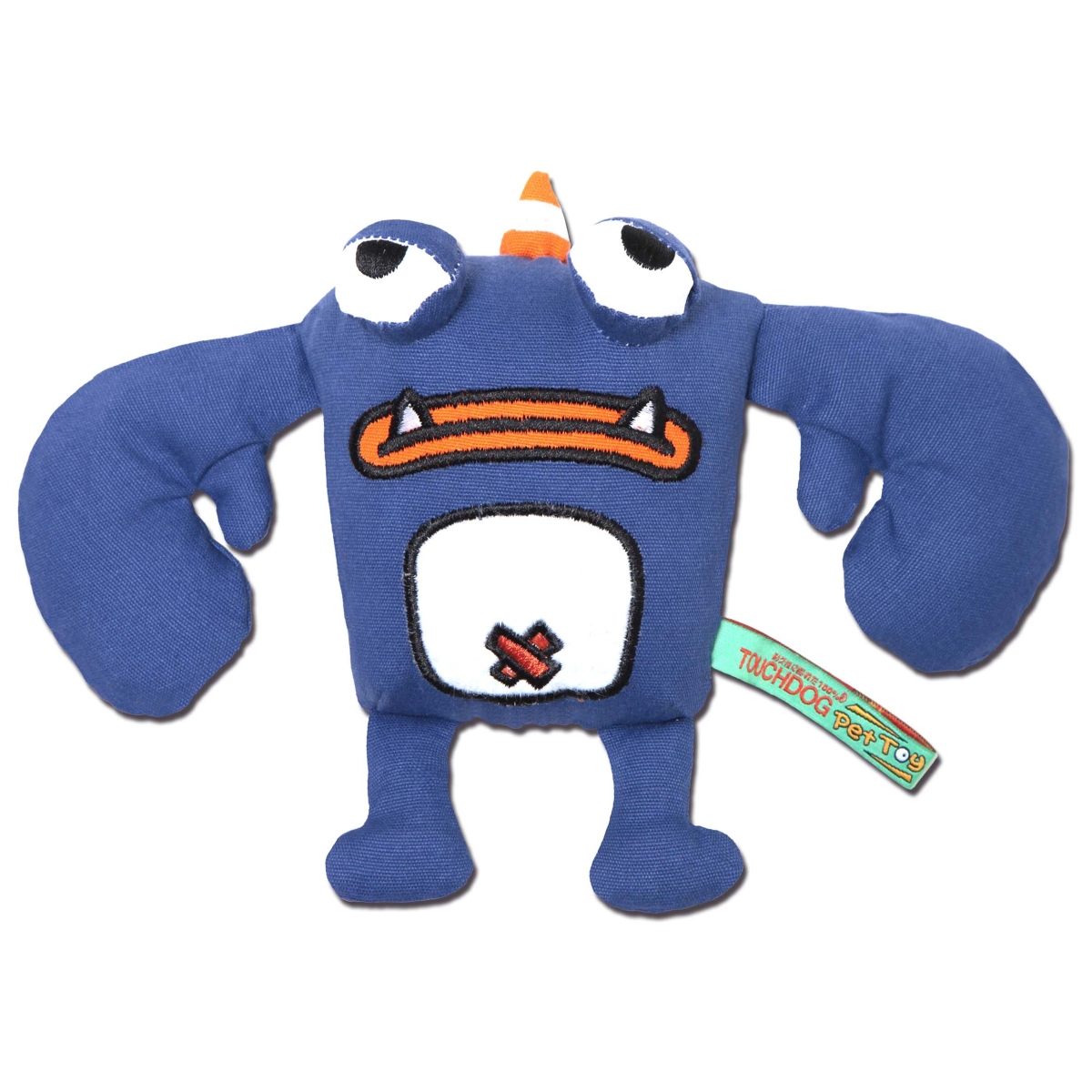 Picture of Touchdog DT45BL Cartoon Crabby Tooth Monster Plush Dog Toy - Blue - One Size