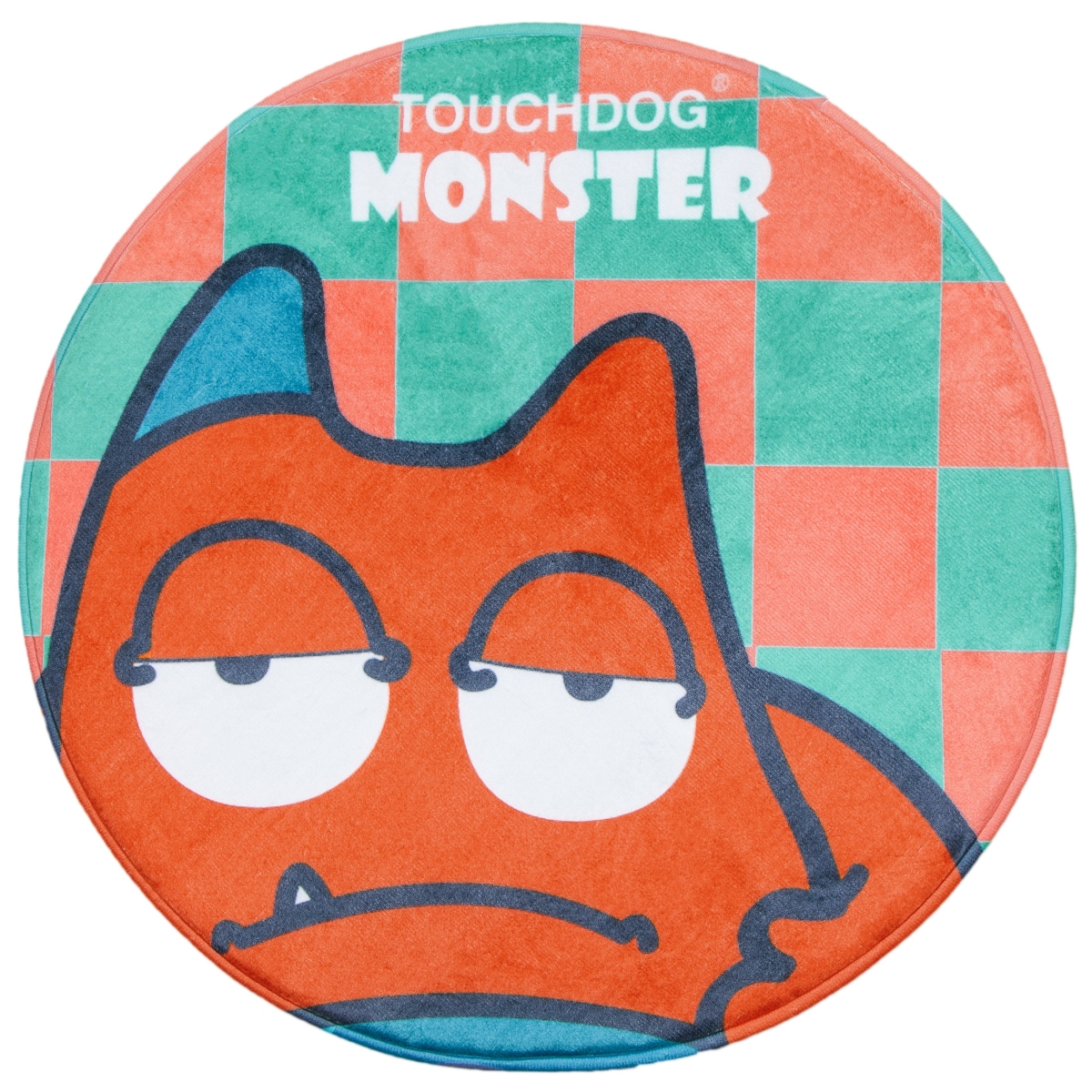 Picture of Touchdog PB100 Cartoon Sleepy Monster Rounded Cat & Dog Mat - Orange Monster - One Size