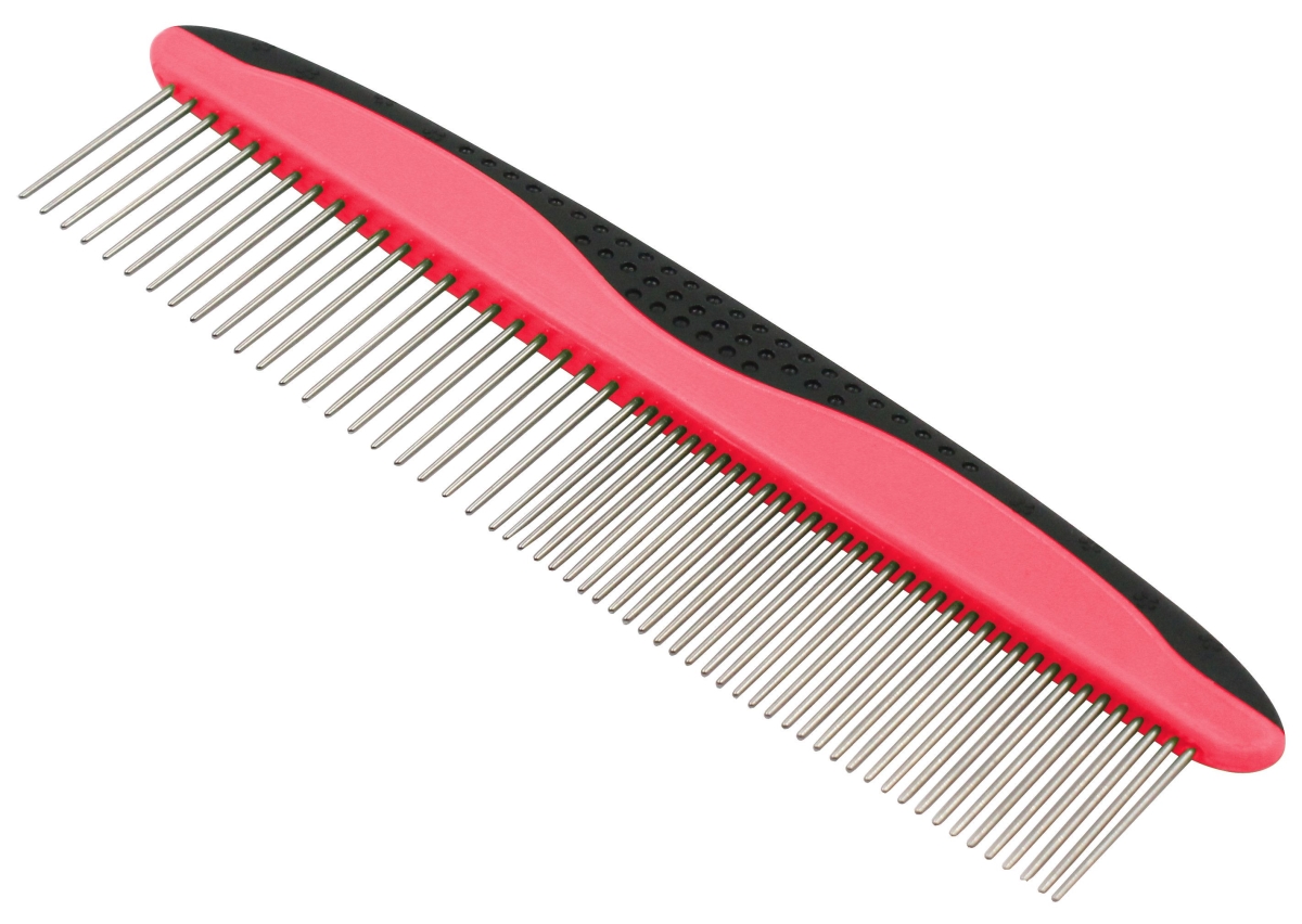 Picture of Pet Life GR28RD Grip Ease Wide & Narrow Tooth Grooming Pet Comb&#44; Red - One Size