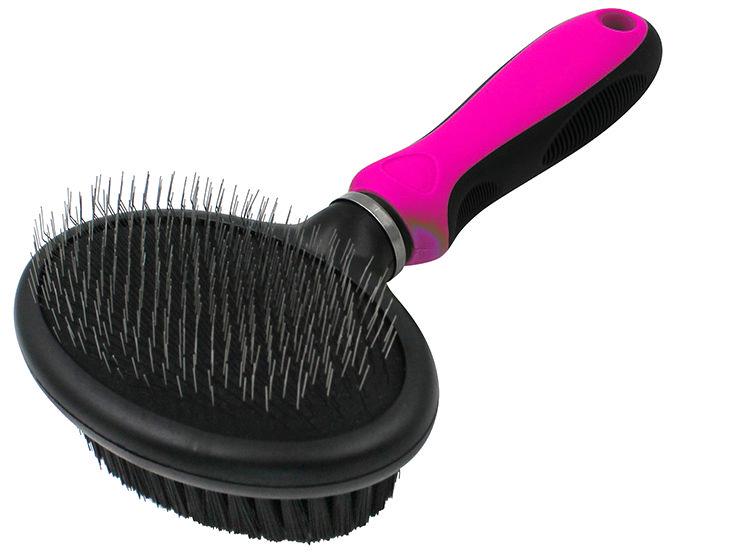 Picture of Pet Life GR29PK Flex Series 2-in-1 Dual-Sided Slicker & Bristle Grooming Pet Brush&#44; Pink - One Size