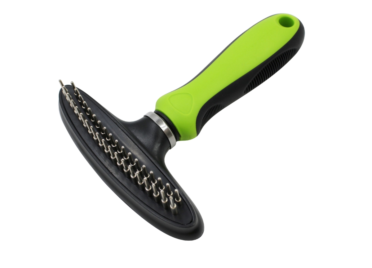 Picture of Pet Life GR30GN Flex Series Dual-Row Grooming Rake Pet Comb, Green - One Size
