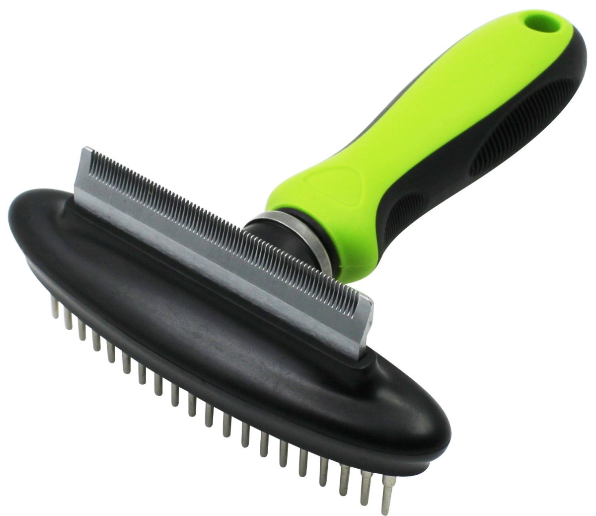 Picture of Pet Life GR33GN Flex Series 2-in-1 Dual-Sided Grooming Undercoat Pet Rake & Deshedder&#44; Green - One Size