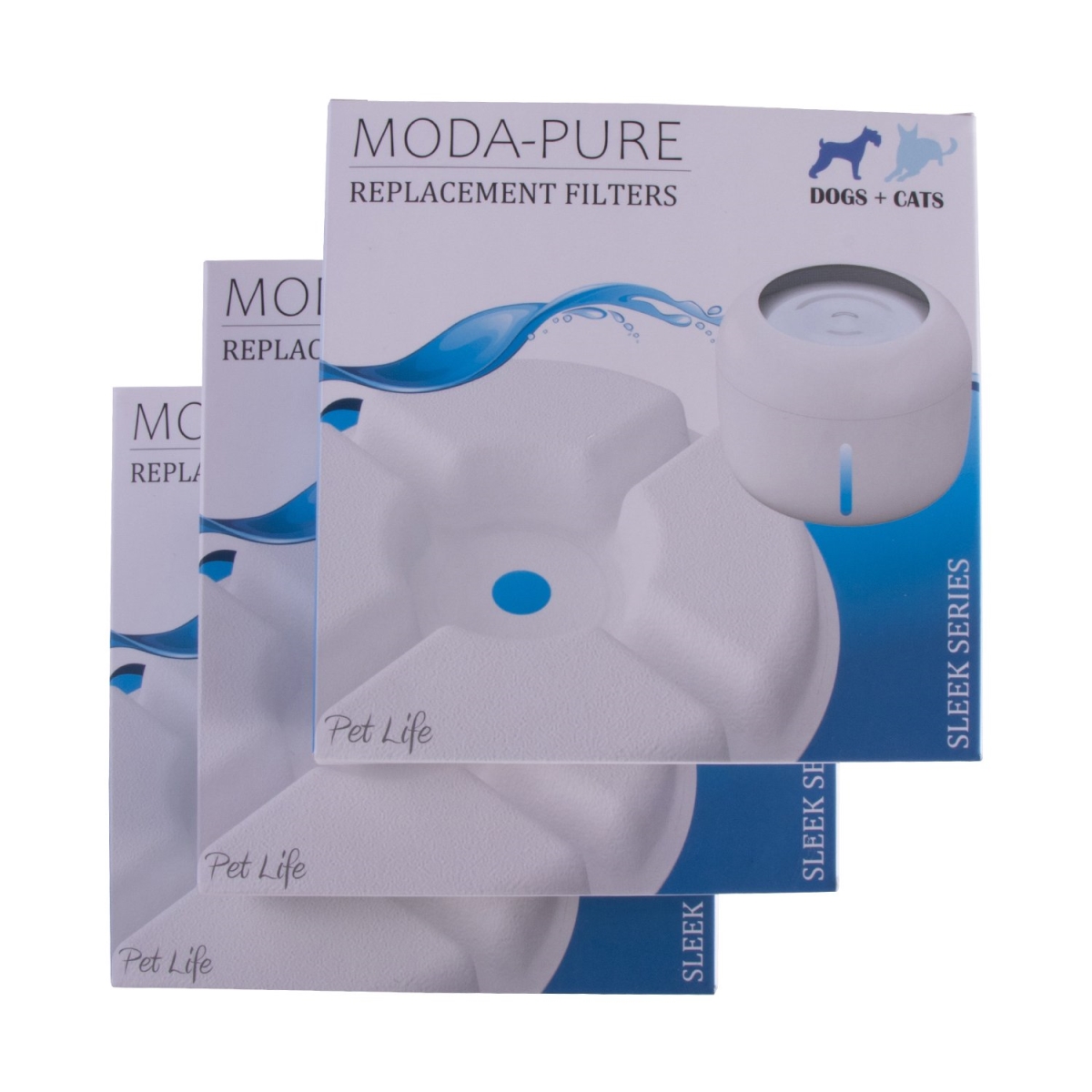 Picture of Pet Life WTR1RF Moda-Pure Filtered Dog & Cat Fountain Replacement Filters - Pack of 3&#44; White - One Size