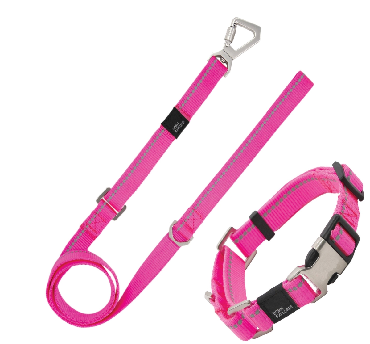 Picture of Pet Life CLSH15PKMD Advent Outdoor Series 3M Reflective 2-in-1 Durable Martingale Training Dog Leash & Collar&#44; Pink - Medium