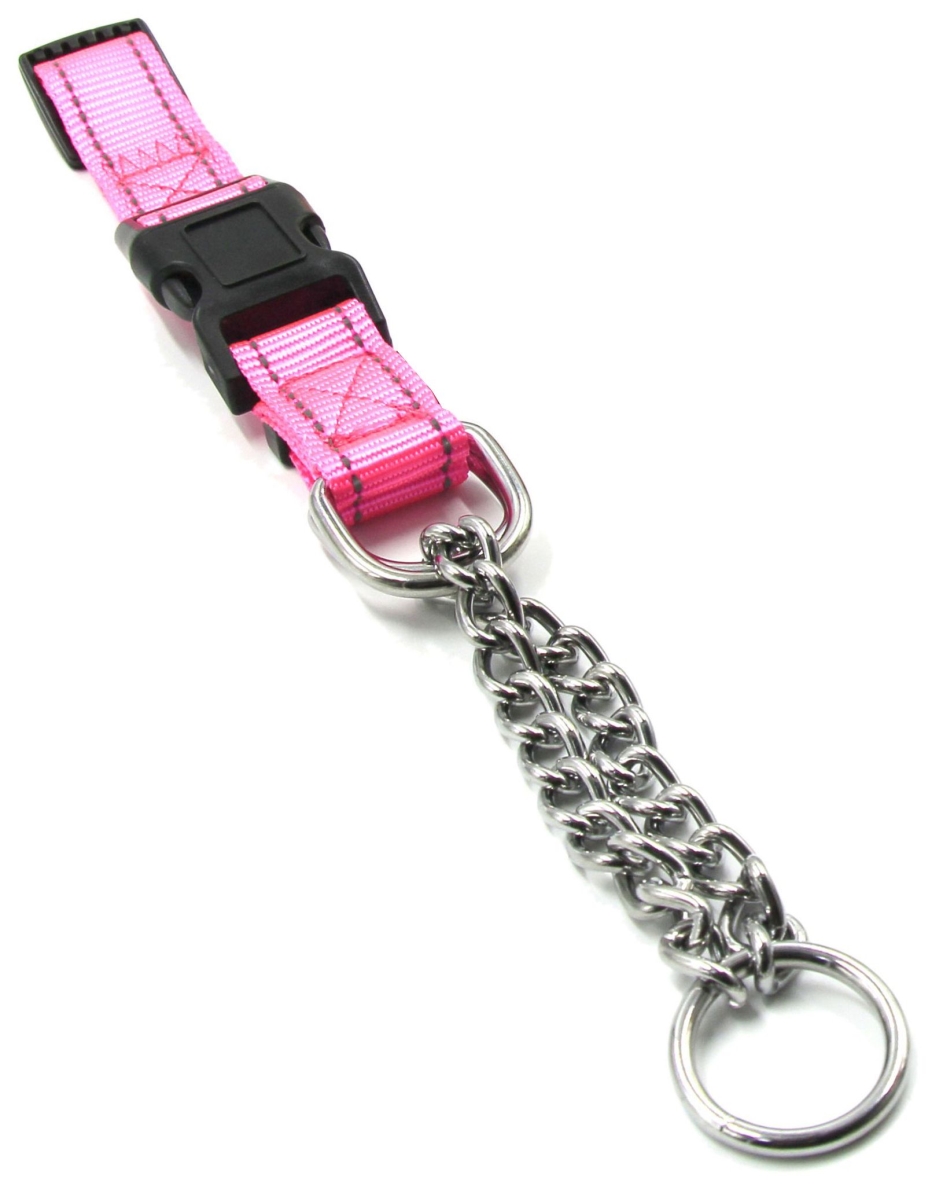 Picture of Pet Life CL15PKSM Tutor-Sheild Martingale Safety & Training Chain Dog Collar&#44; Pink - Small