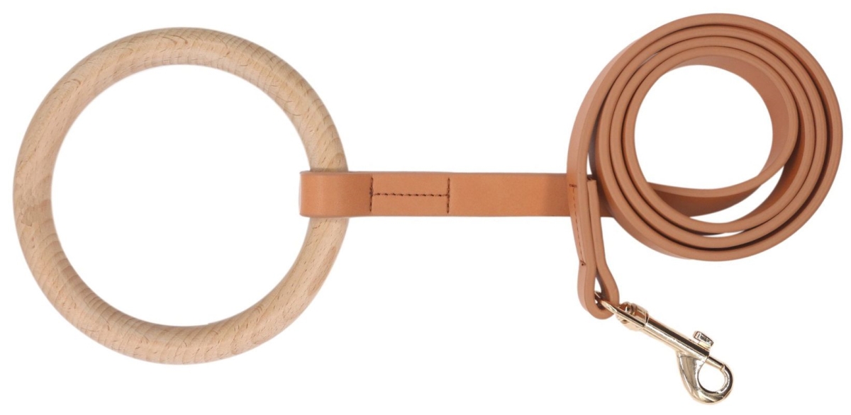 Picture of Pet Life LS22BR Ever-Craft Beechwood & Leather Designer Dog Leash&#44; Brown - One Size