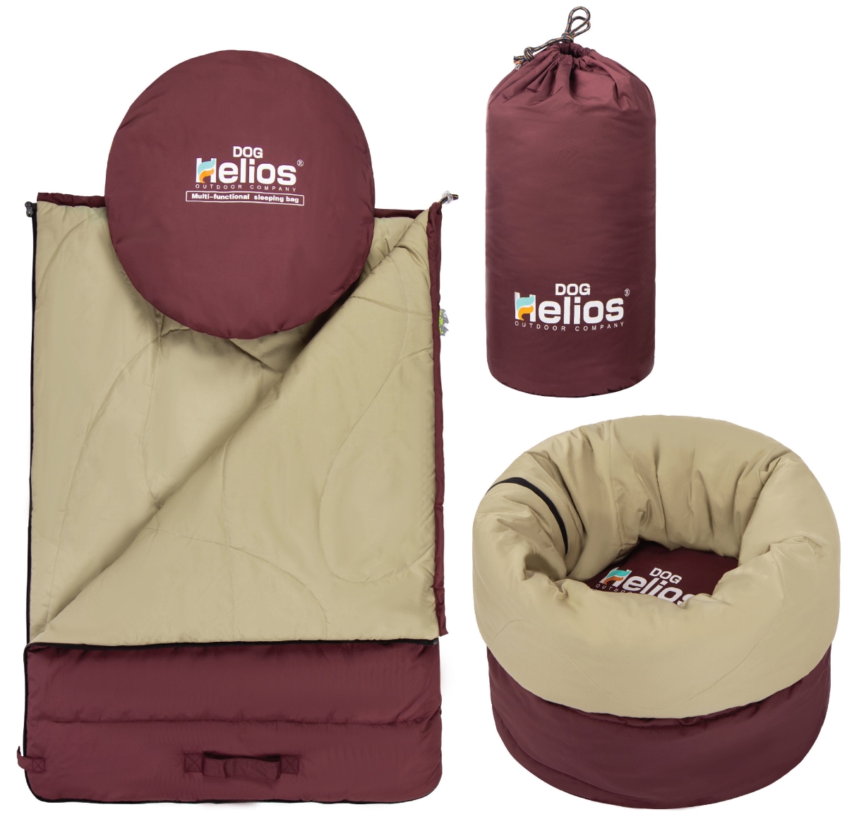 Picture of Dog Helios PB109RD Switch-Back 2-in-1 Convertable Travel Dog Mat & Rounded Camping Bed&#44; Red - One Size