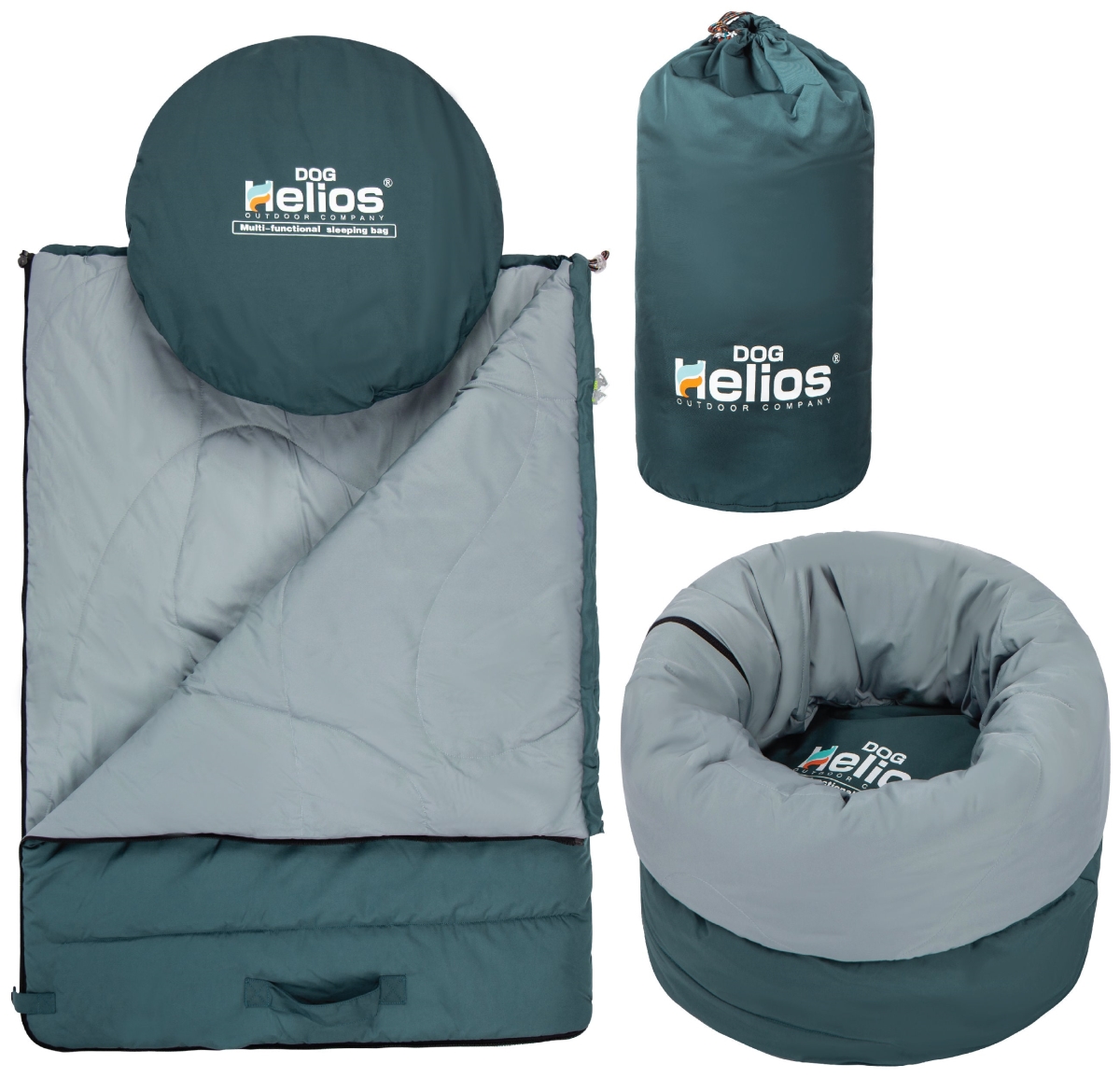 Picture of Dog Helios PB109GN Switch-Back 2-in-1 Convertable Travel Dog Mat & Rounded Camping Bed&#44; Green - One Size