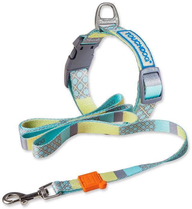 Picture of Pet Life CLSH20BLSM Touchdog Trendzy 2-in-1 Matching Fashion Designer Printed Dog Leash & Collar&#44; Blue - Small