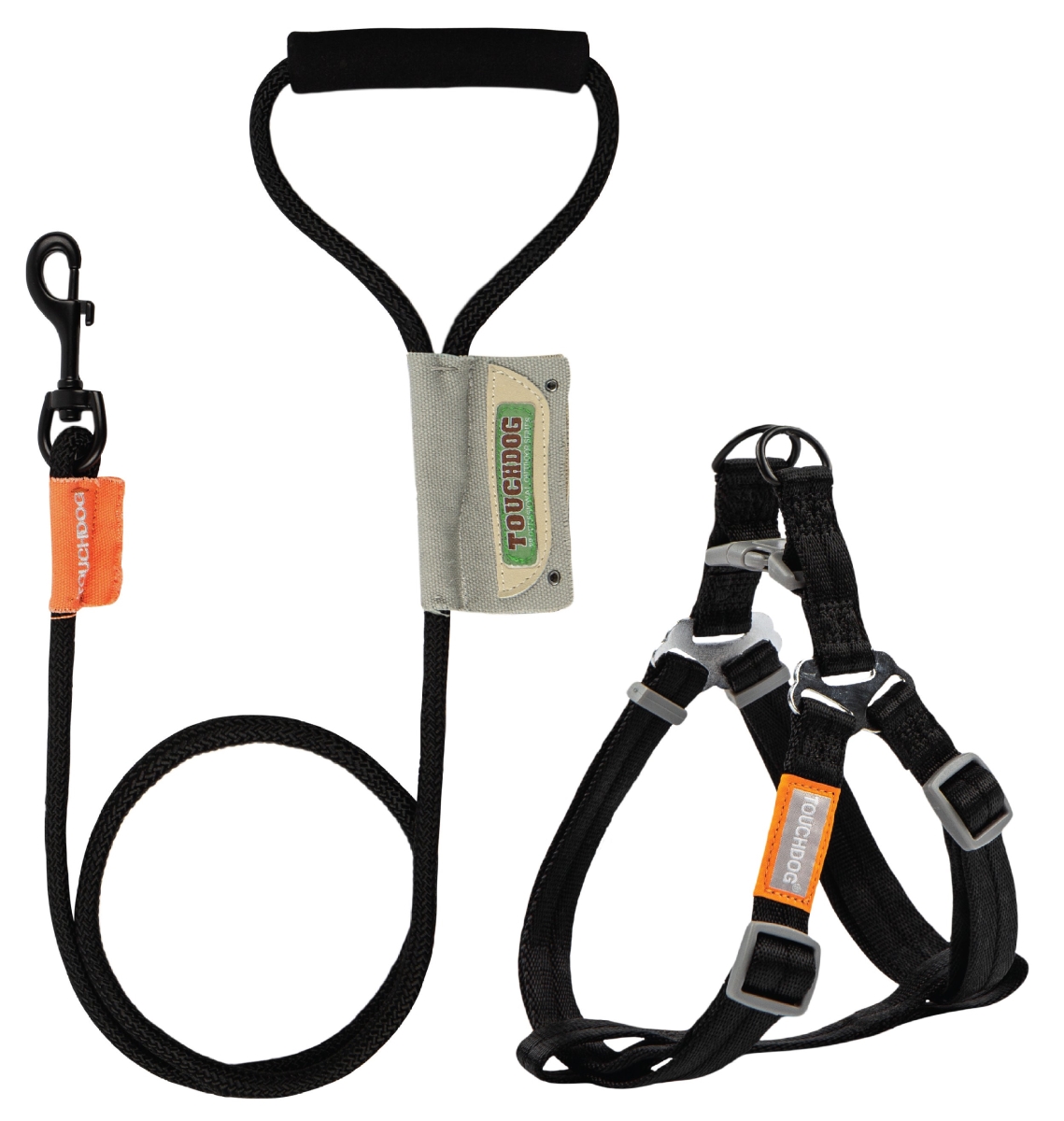 Picture of Touchdog HA45BKSM Macaron 2-in-1 Durable Nylon Dog Harness & Leash&#44; Black - Small
