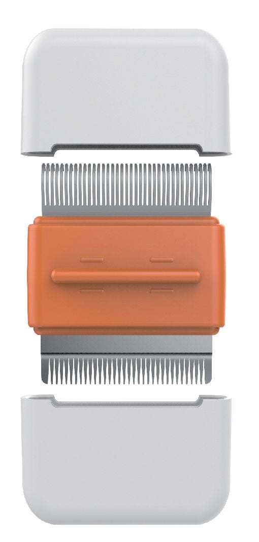 Picture of Pet Life GR5OR Zipocket 2-in-1 Underake & Stainless Steel Travel Grooming Pet Comb&#44; Orange - One Size