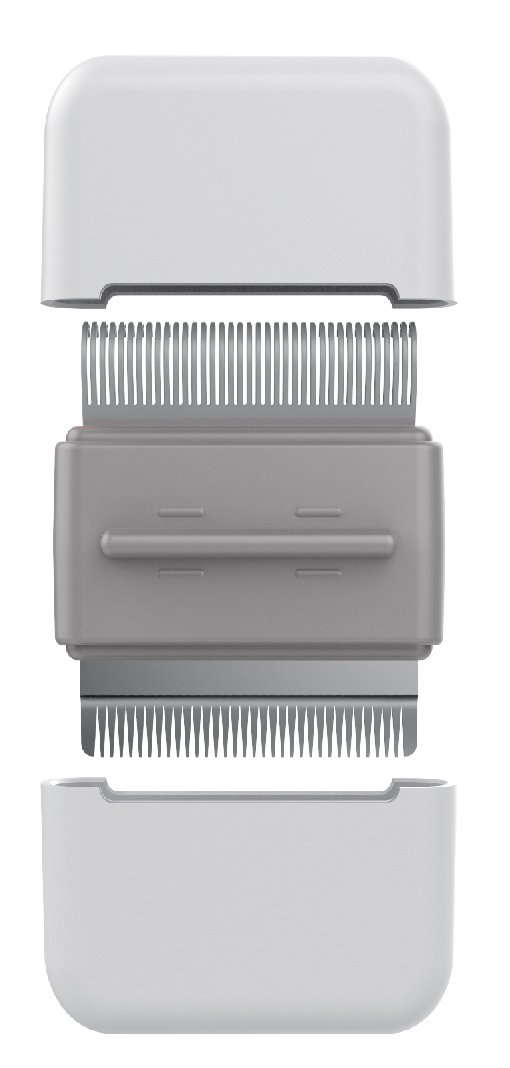 Picture of Pet Life GR5GY Zipocket 2-in-1 Underake & Stainless Steel Travel Grooming Pet Comb&#44; Grey - One Size