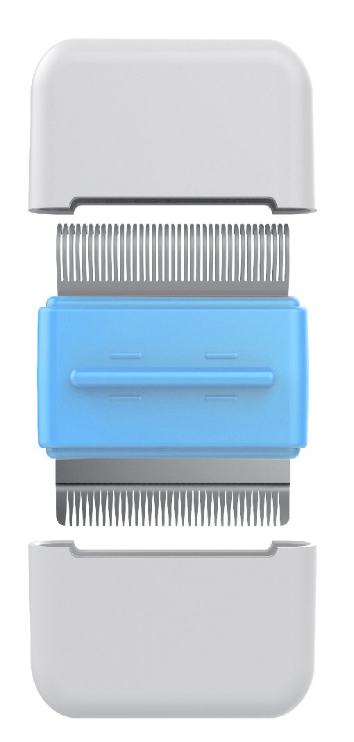 Picture of Pet Life GR5BL Zipocket 2-in-1 Underake & Stainless Steel Travel Grooming Pet Comb&#44; Blue - One Size