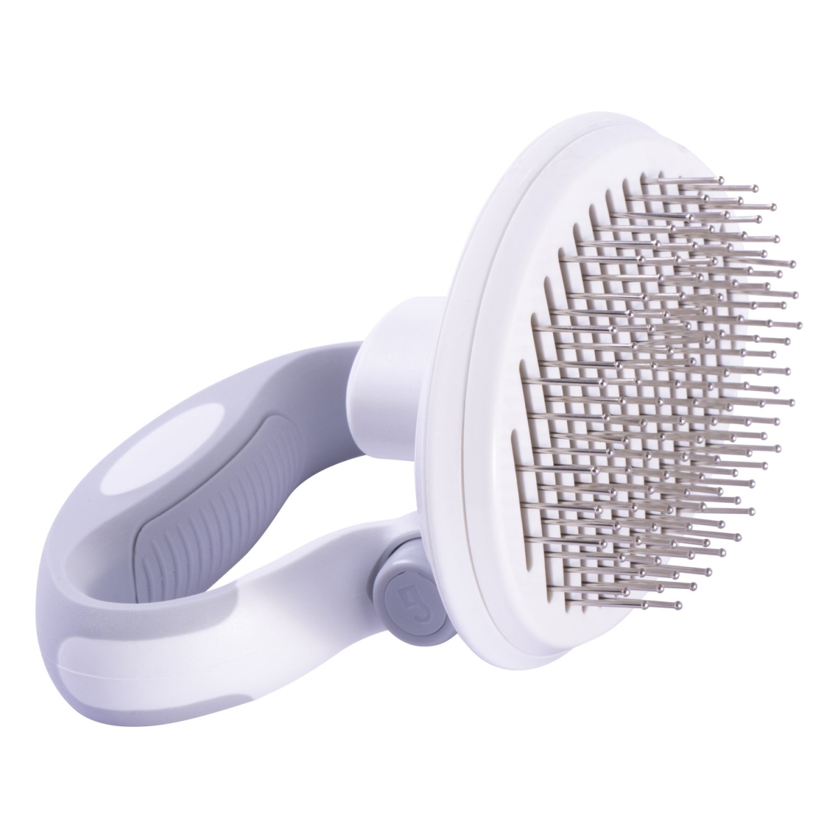 Picture of Pet Life GR9 Gyrater Travel Self-Cleaning Swivel Grooming Pet Pin Brush, White - One Size