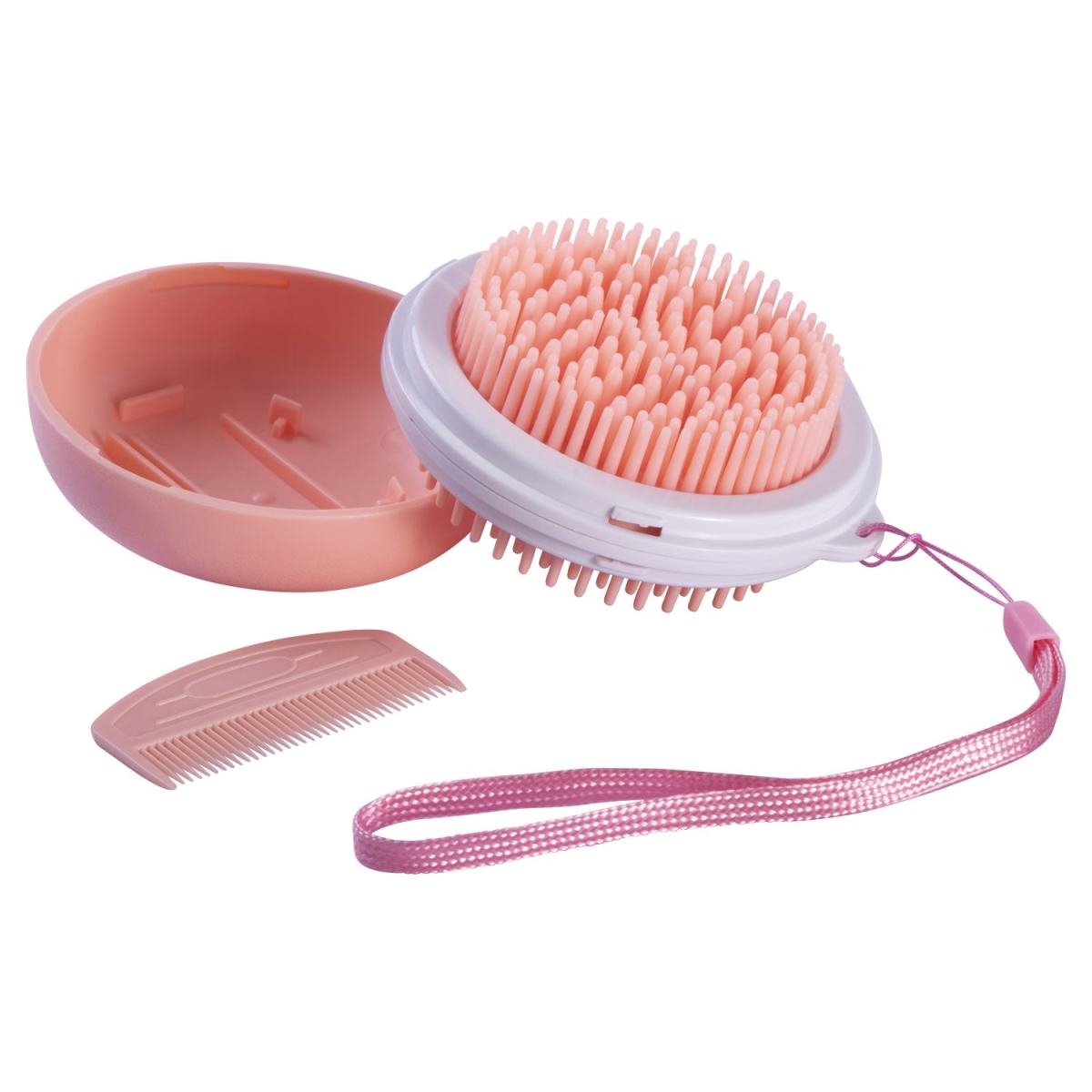 Picture of Pet Life GR52OR Bravel 3-in-1 Travel Pocketed Dual Grooming Brush & Pet Comb&#44; Orange - One Size
