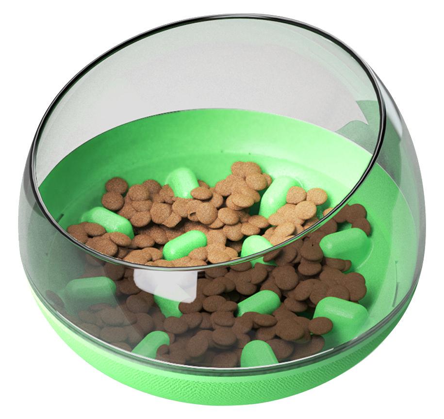 Picture of Pet Life S14GN Tumbowl Slow Feeding Pet Bowl, Green - One Size