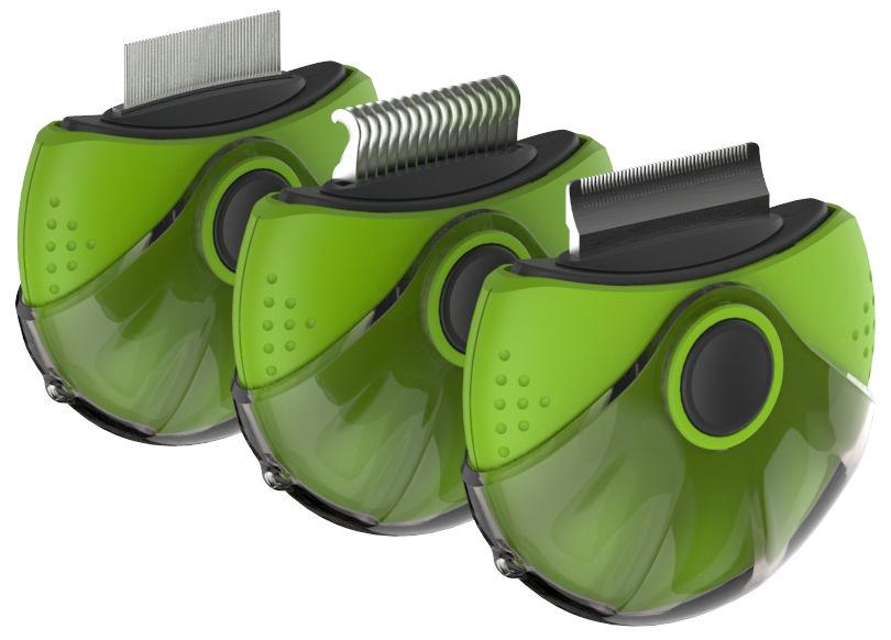 Picture of Pet Life GR7GN Axler Triple Rotating Rake Deshedder & Dematting Grooming Pet Comb&#44; Green - One Size