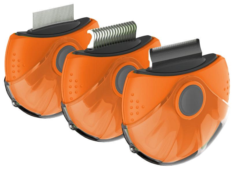 Picture of Pet Life GR7OR Axler Triple Rotating Rake Deshedder & Dematting Grooming Pet Comb&#44; Orange - One Size