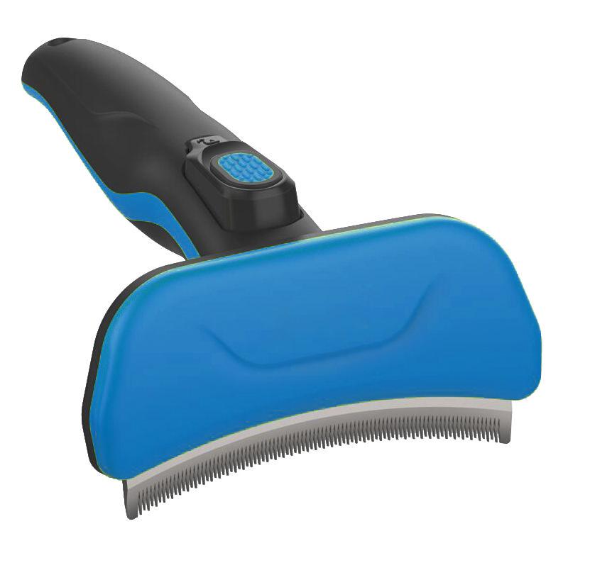 Picture of Pet Life GR24BL Fur-Guard Easy Self-Cleaning Grooming Deshedder Pet Comb, Blue - One Size