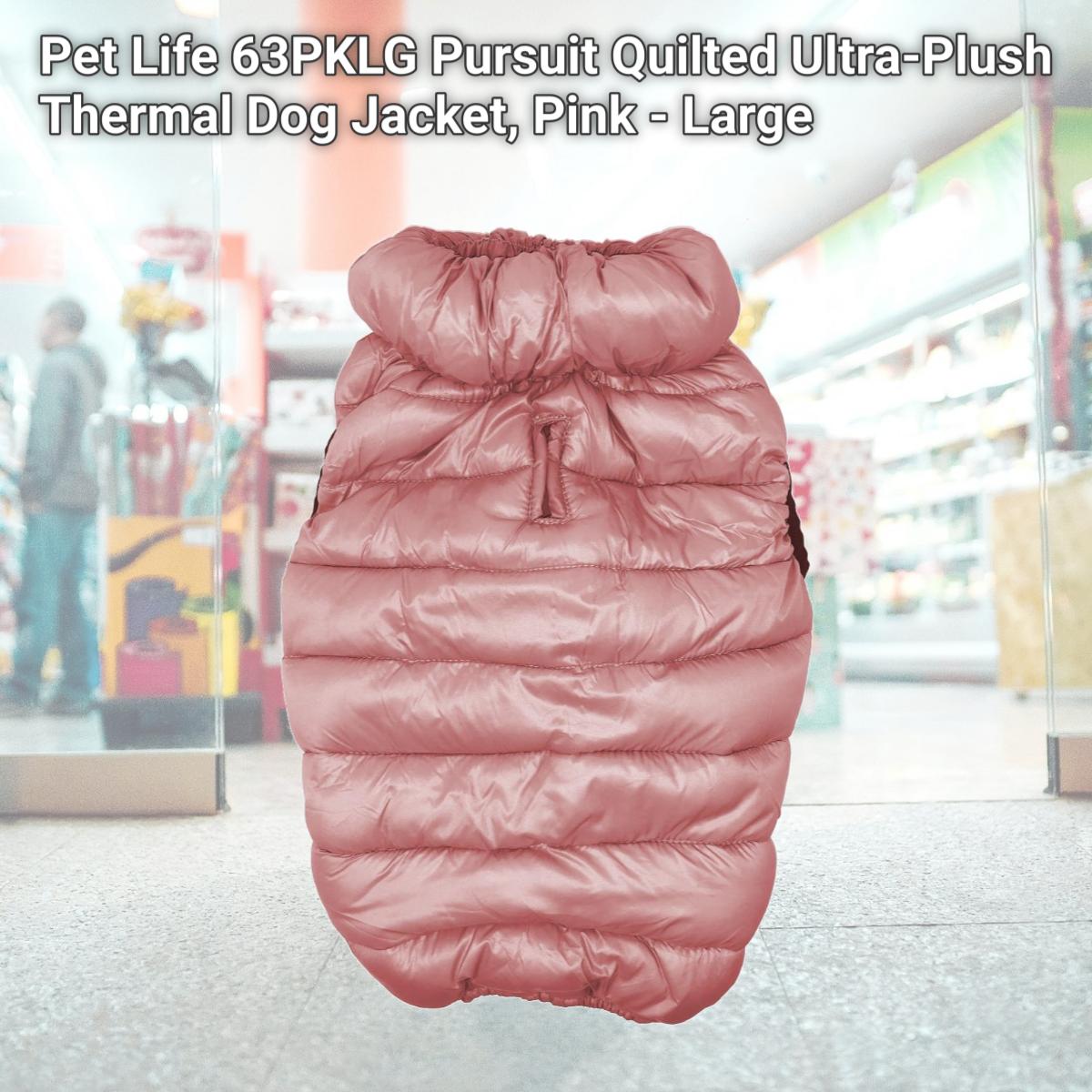 Picture of Pet Life 63PKLG Pursuit Quilted Ultra-Plush Thermal Dog Jacket, Pink - Large