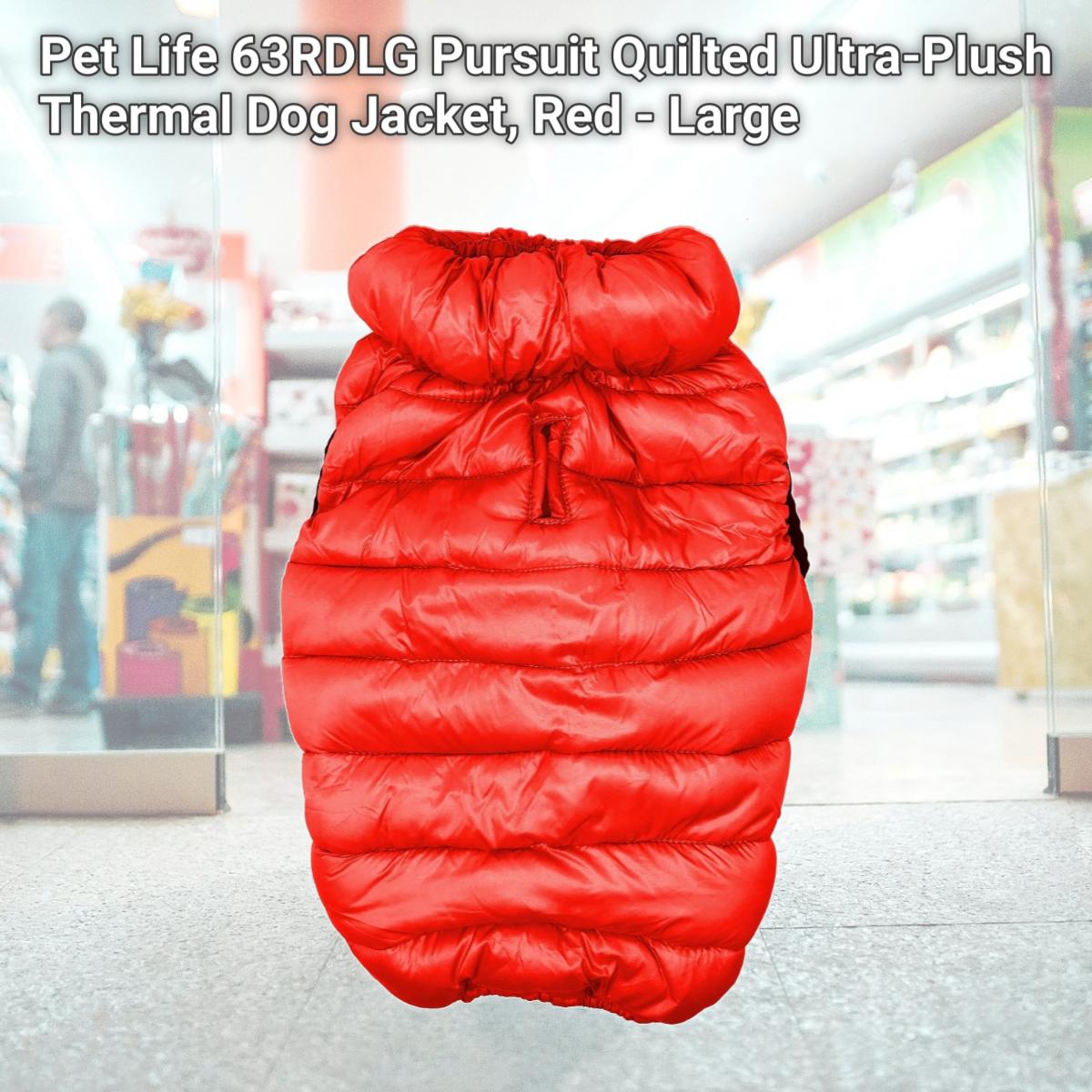 Picture of Pet Life 63RDLG Pursuit Quilted Ultra-Plush Thermal Dog Jacket, Red - Large