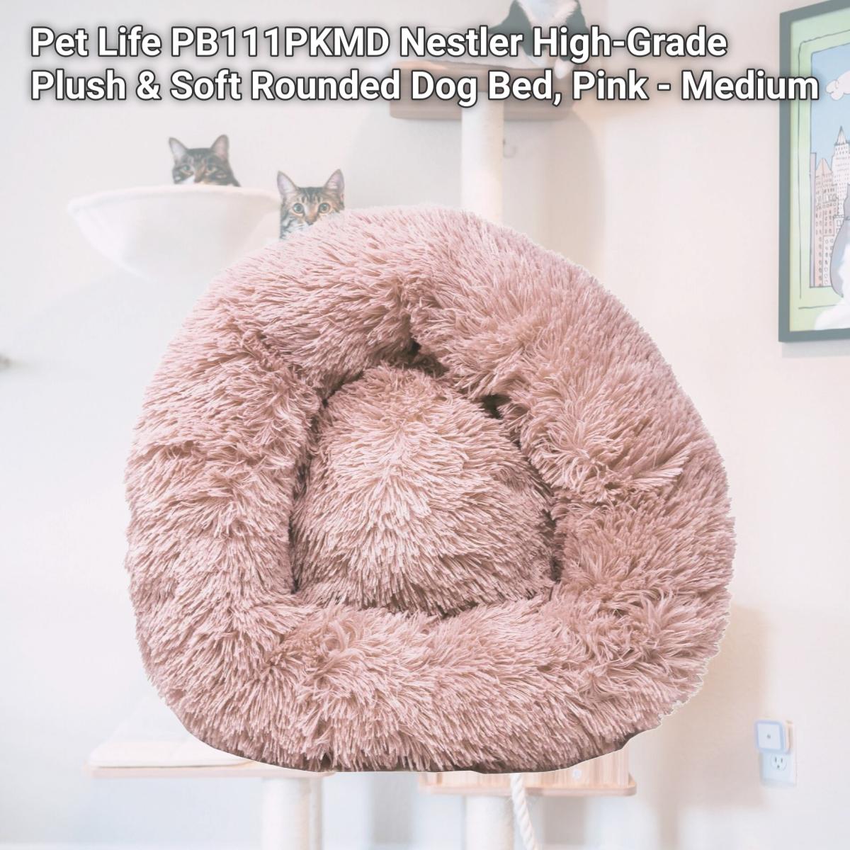 Picture of Pet Life PB111PKMD Nestler High-Grade Plush & Soft Rounded Dog Bed&#44; Pink - Medium
