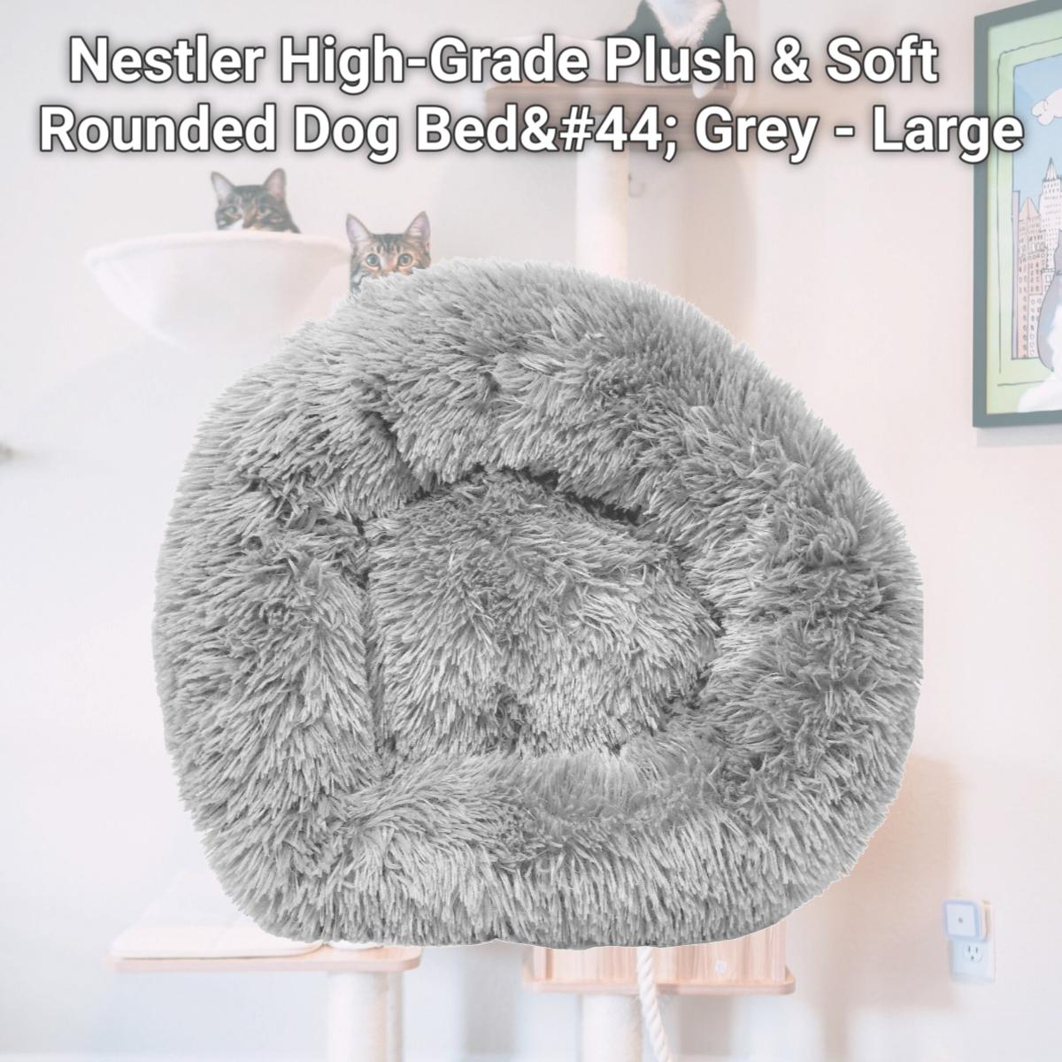 Picture of Pet Life PB111GYLG Nestler High-Grade Plush & Soft Rounded Dog Bed&#44; Grey - Large