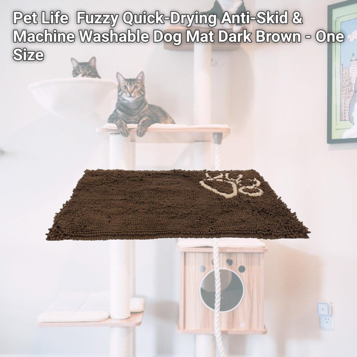 Picture of Pet Life PB112DBR Fuzzy Quick-Drying Anti-Skid & Machine Washable Dog Mat&#44; Dark Brown - One Size