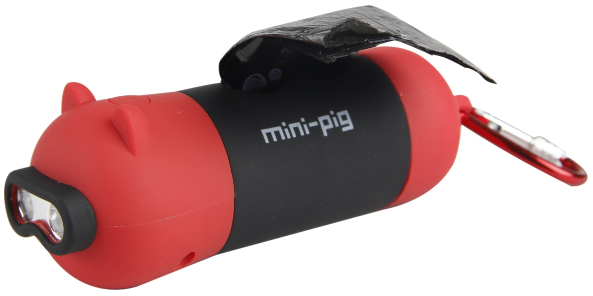 Picture of Pet Life WB3RD Oink LED Flashlight & Waste Bag Dispenser&#44; Red - One Size