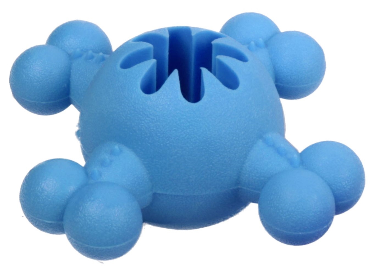 Quadra-Bone TPR Treat Dispensing Durable Dog Toy, Blue - One Size