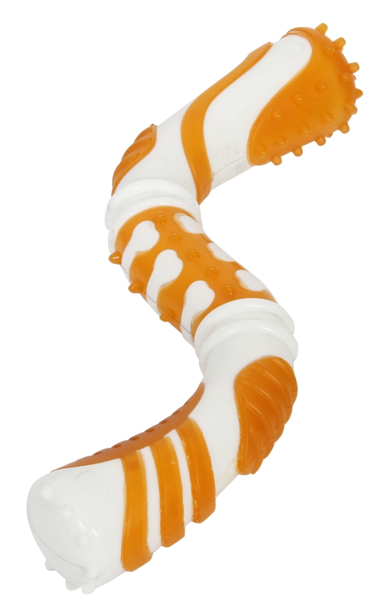 Denta-Twist TPR Durable Dental Chew Toy, Orange - One Size