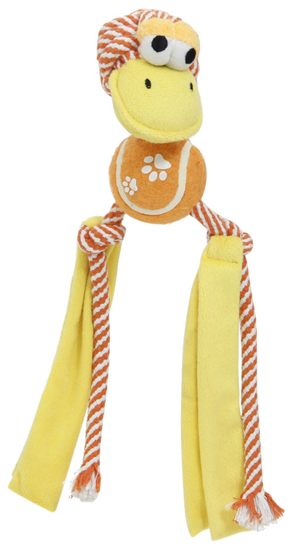 Picture of Pet Life DT52OR Tennis Pawl Rope Squeaker & Crinkle Tennis Dog Toy&#44; Orange - One Size