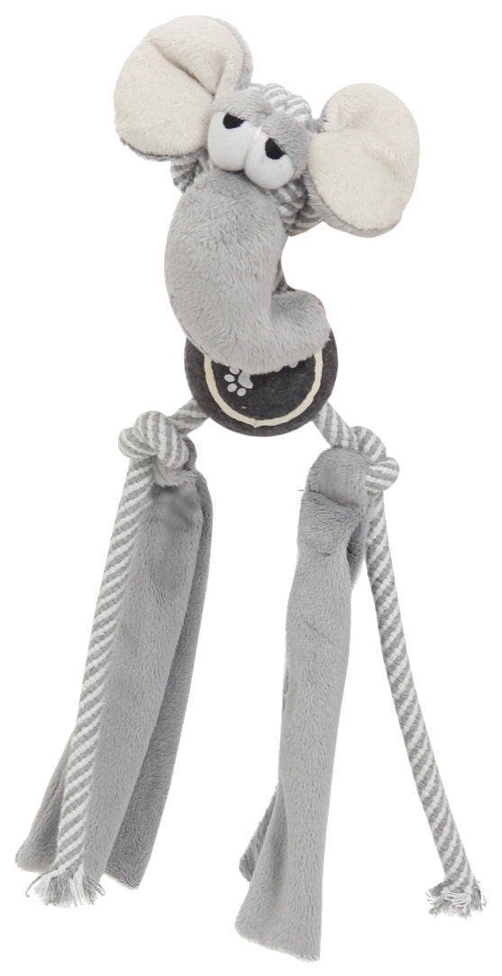 Picture of Pet Life DT52GY Tennis Pawl Rope Squeaker & Crinkle Tennis Dog Toy&#44; Gray - One Size