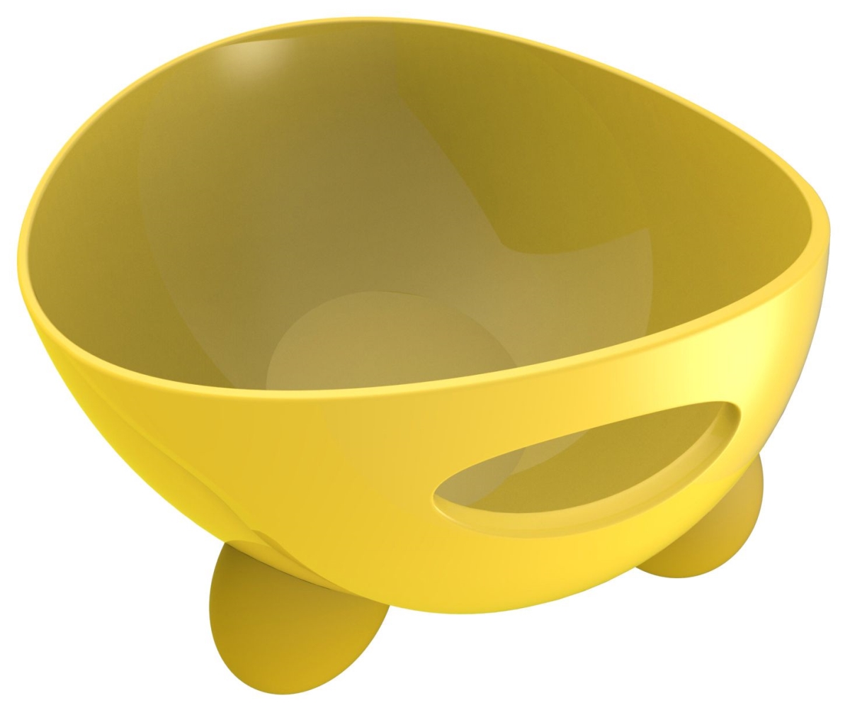 Picture of Pet Life S17YL Modero Dishwasher Safe Modern Tilted Dog Bowl, Yellow - One Size