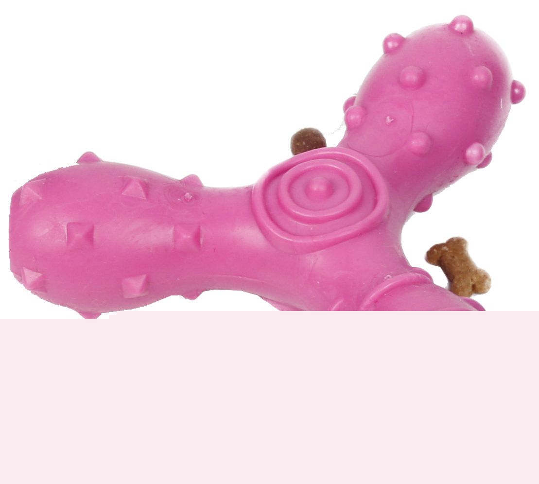 Tri-Chew Treat Dispensing & Chewing Interactive TPR Dog Toy, Pink - One Size