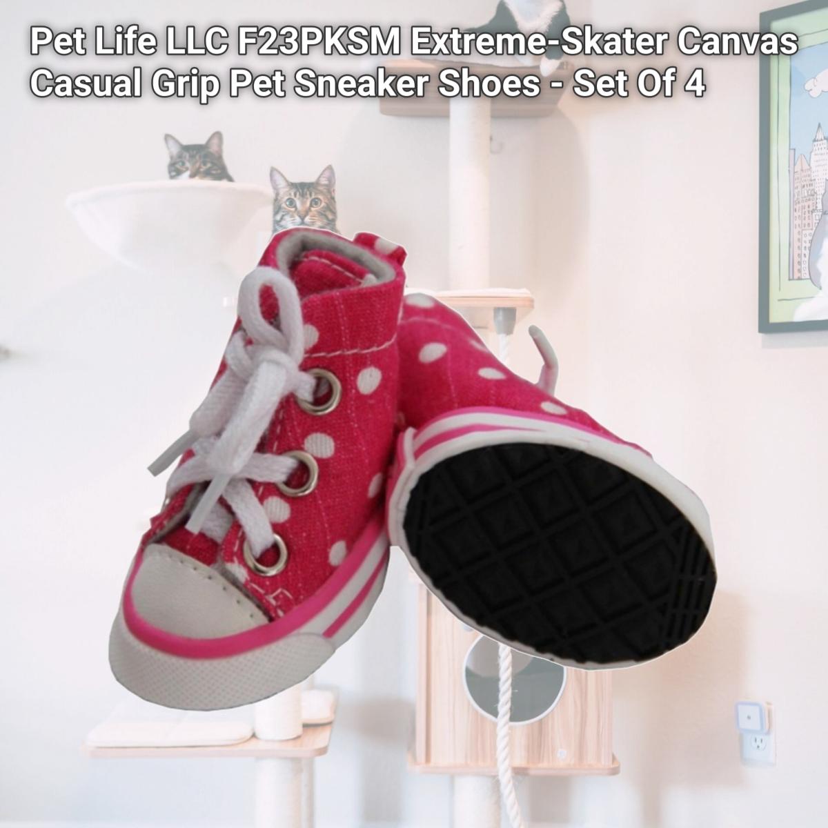 Picture of Pet Life LLC F23PKSM Extreme-Skater Canvas Casual Grip Pet Sneaker Shoes - Set Of 4