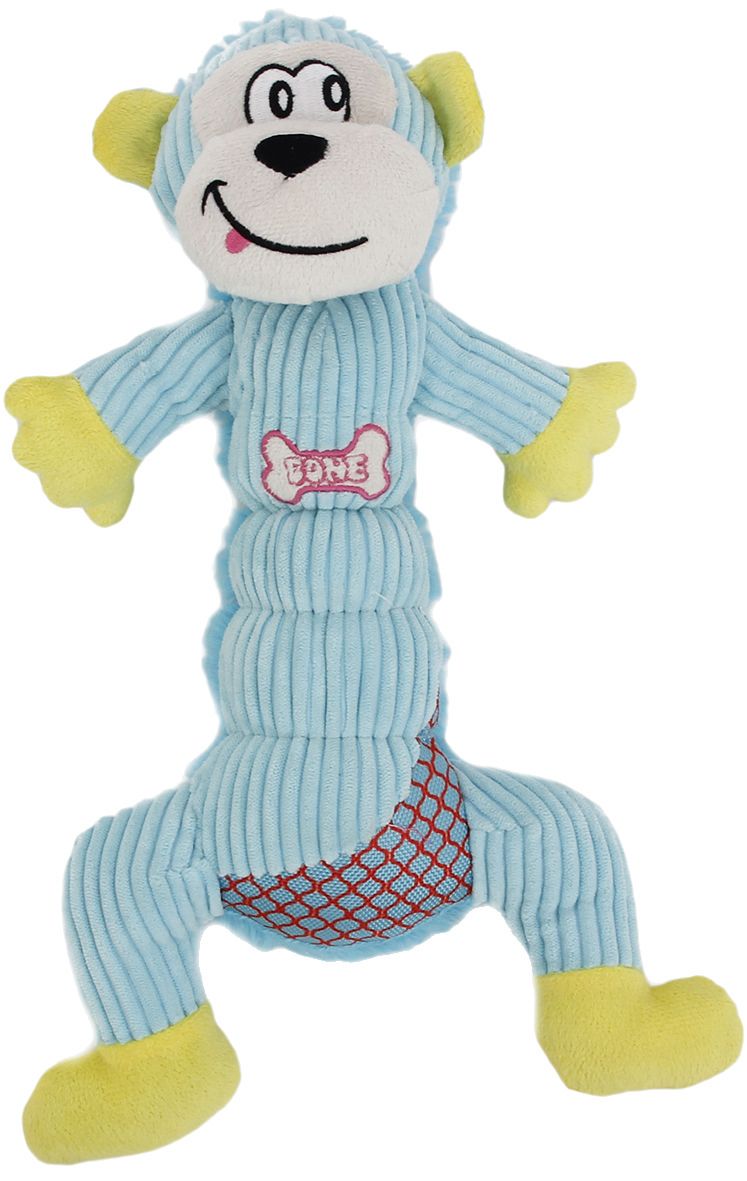 Pet Life DT65BL Cuddle Plush Mesh & Plush Squeaking Dog Toy, Light Blue