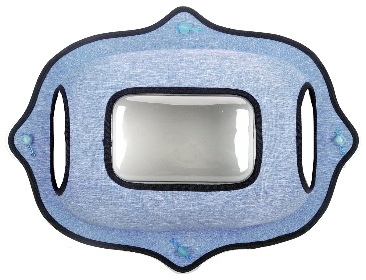 Purr-View See-Through Suction Cup Kitty Cat Lounger & Bed, Blue - One Size