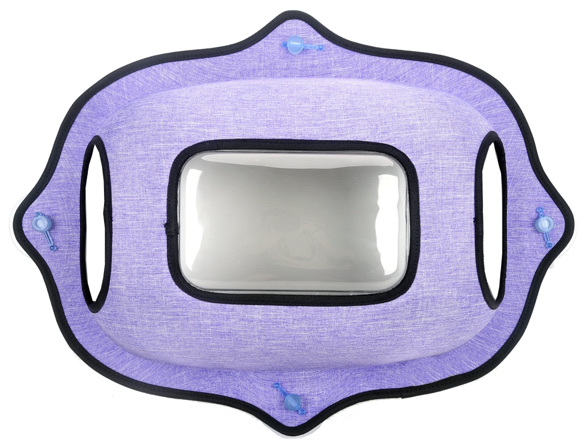 Purr-View See-Through Suction Cup Kitty Cat Lounger & Bed, Purple - One Size
